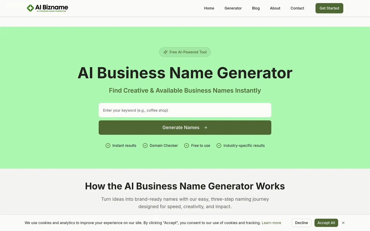 AI Business Name Generator screenshot 1