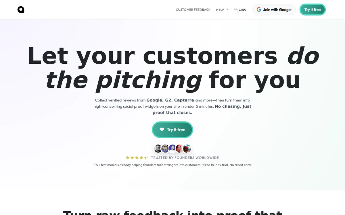Customer Feedback screenshot 1