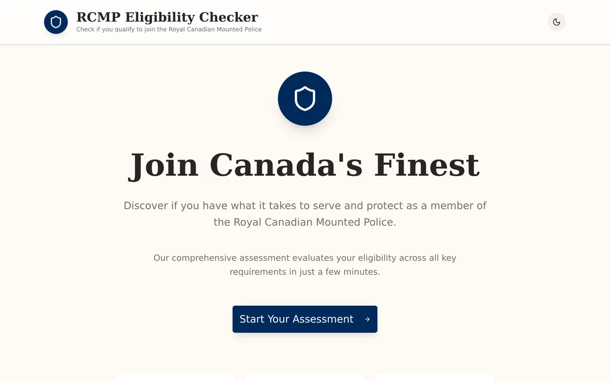 RCMP Eligibility Checker screenshot 1