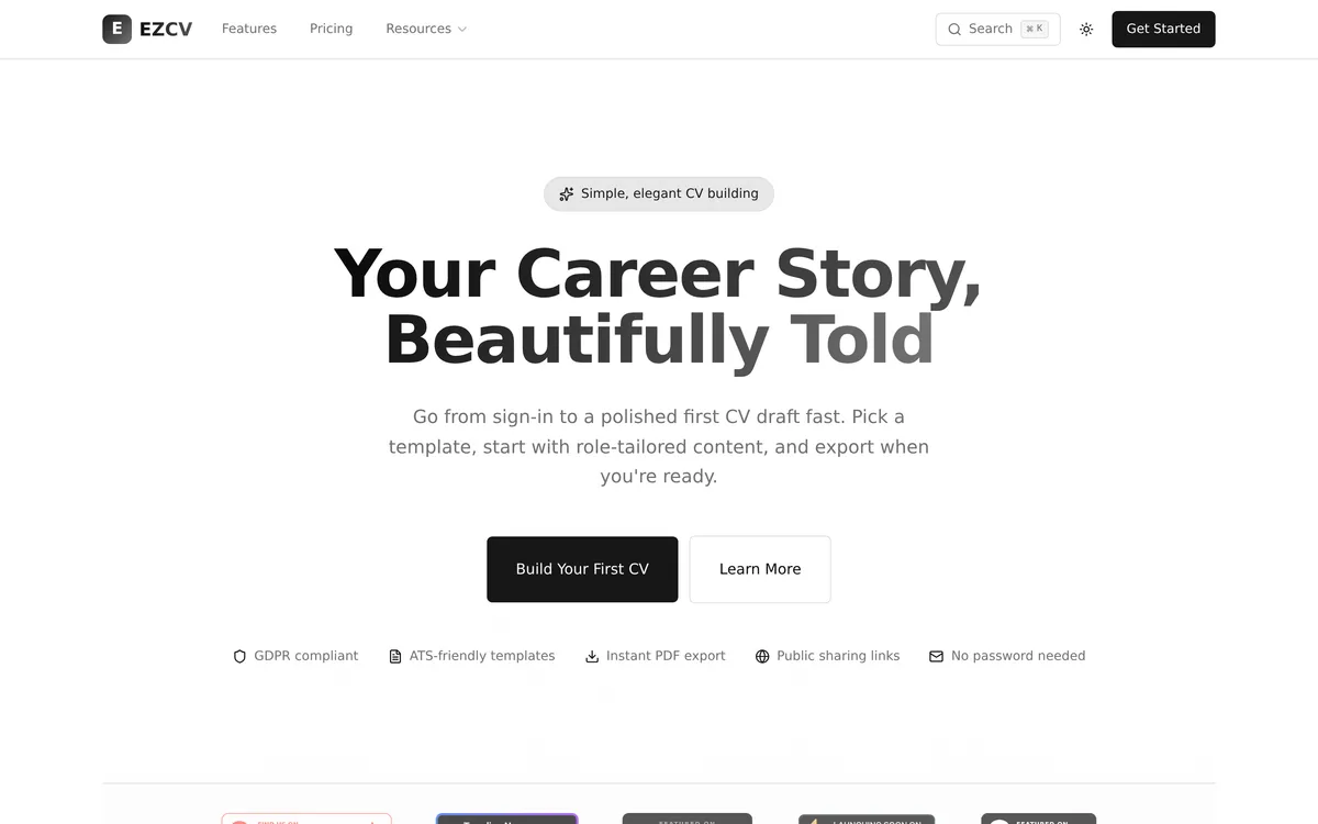 EZCV.app screenshot 1