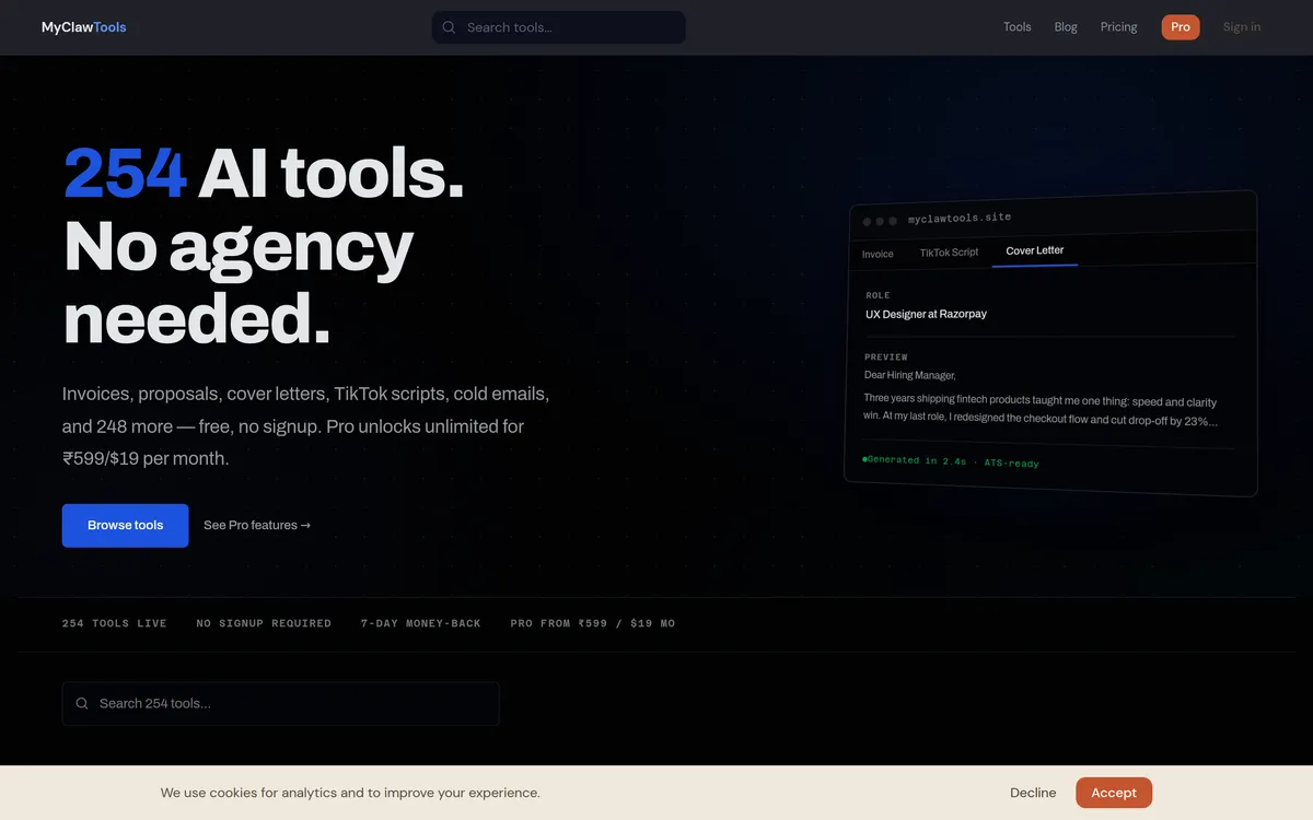 MyClaw Tools screenshot 1