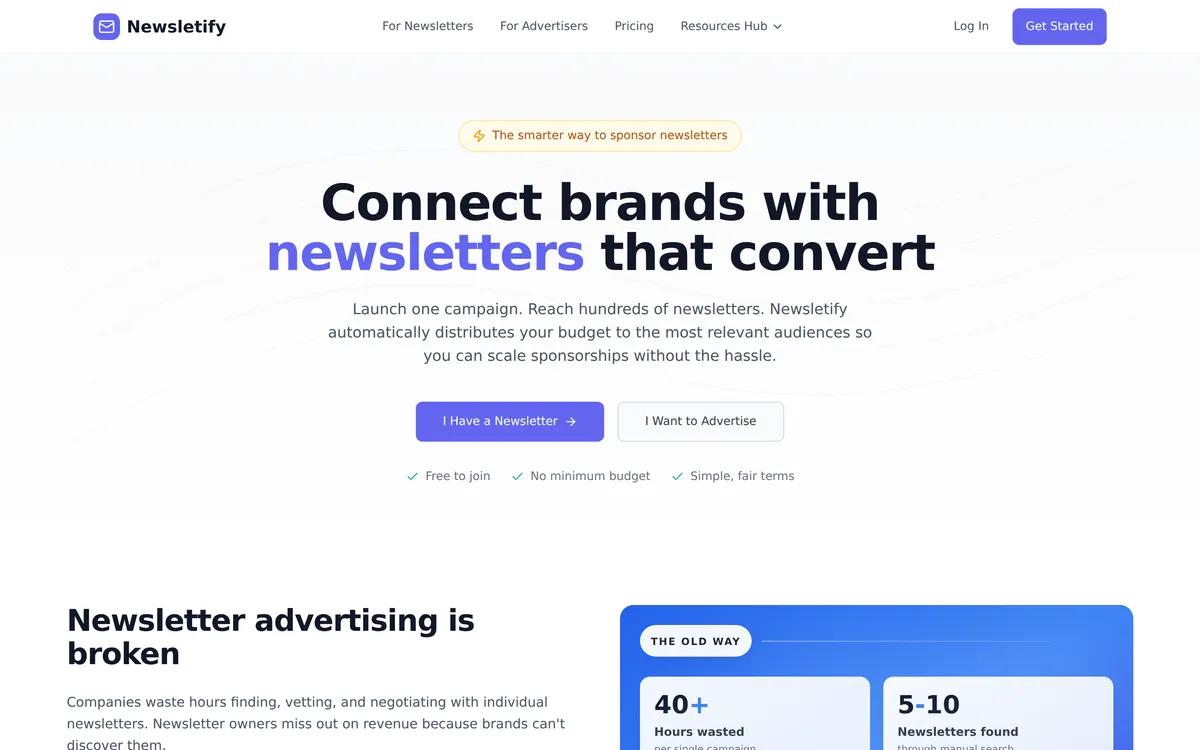 Newsletify - Newsletter Sponsorship Marketplace screenshot 1