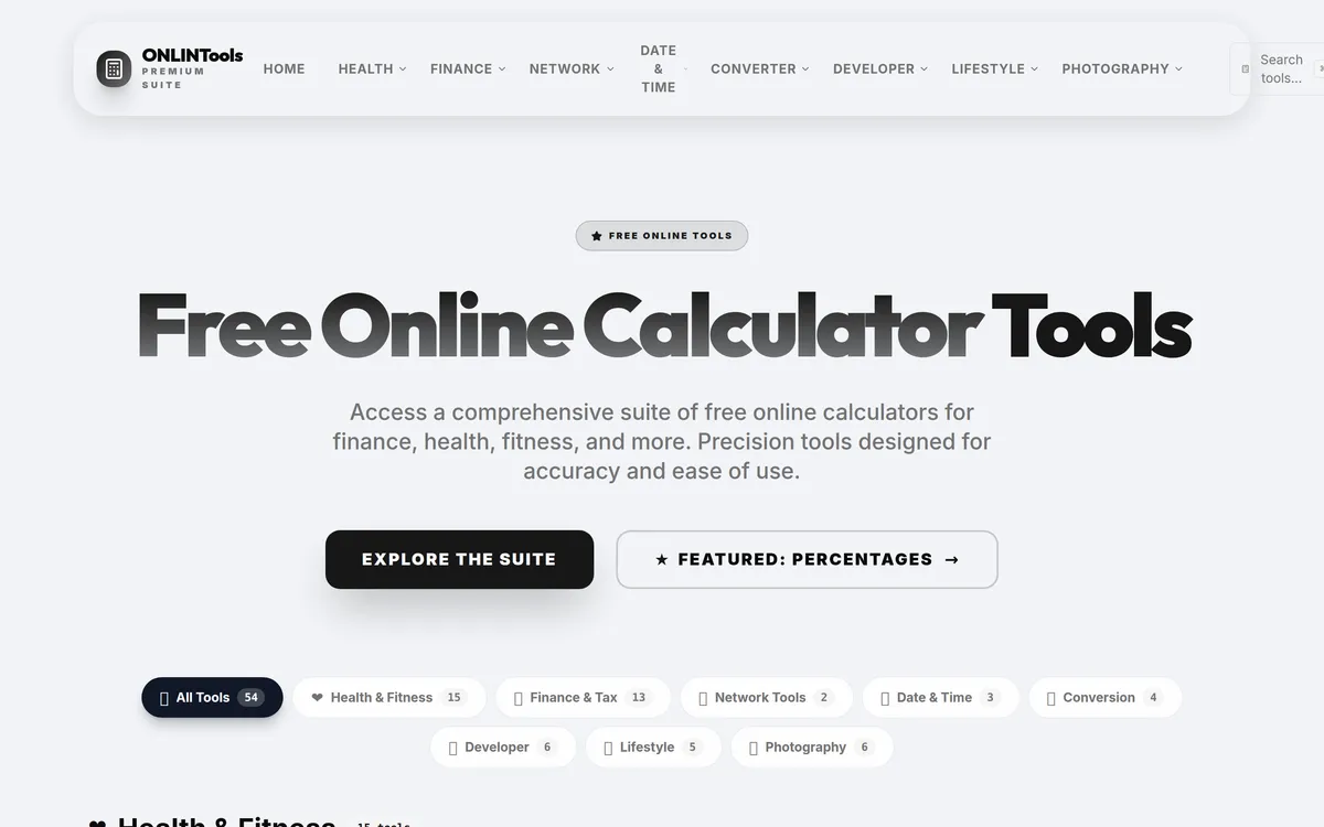 Online Tools & Calculators screenshot 1