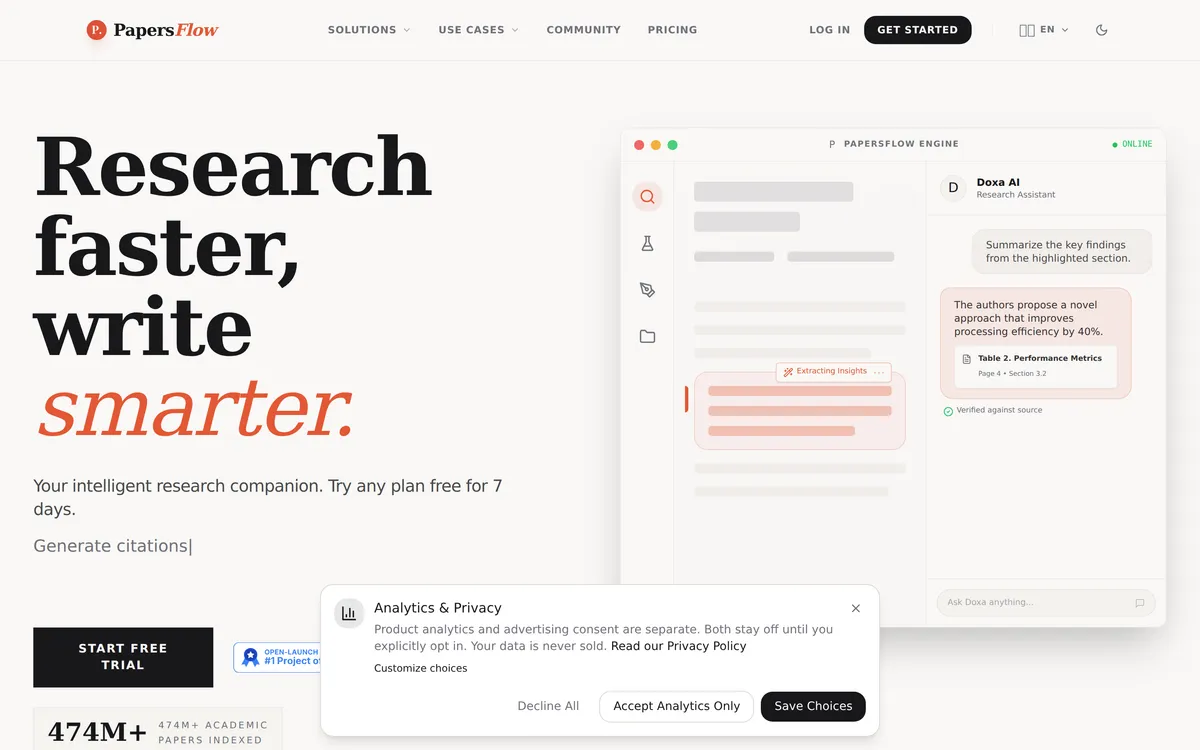 PapersFlow screenshot 1