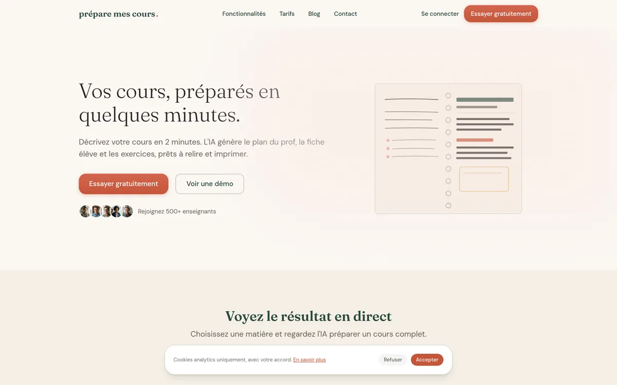 Prépare Mes Cours screenshot 1