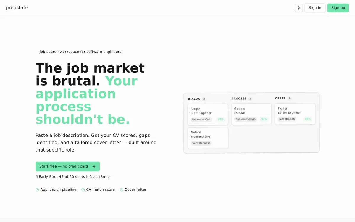 Prepstate screenshot 1