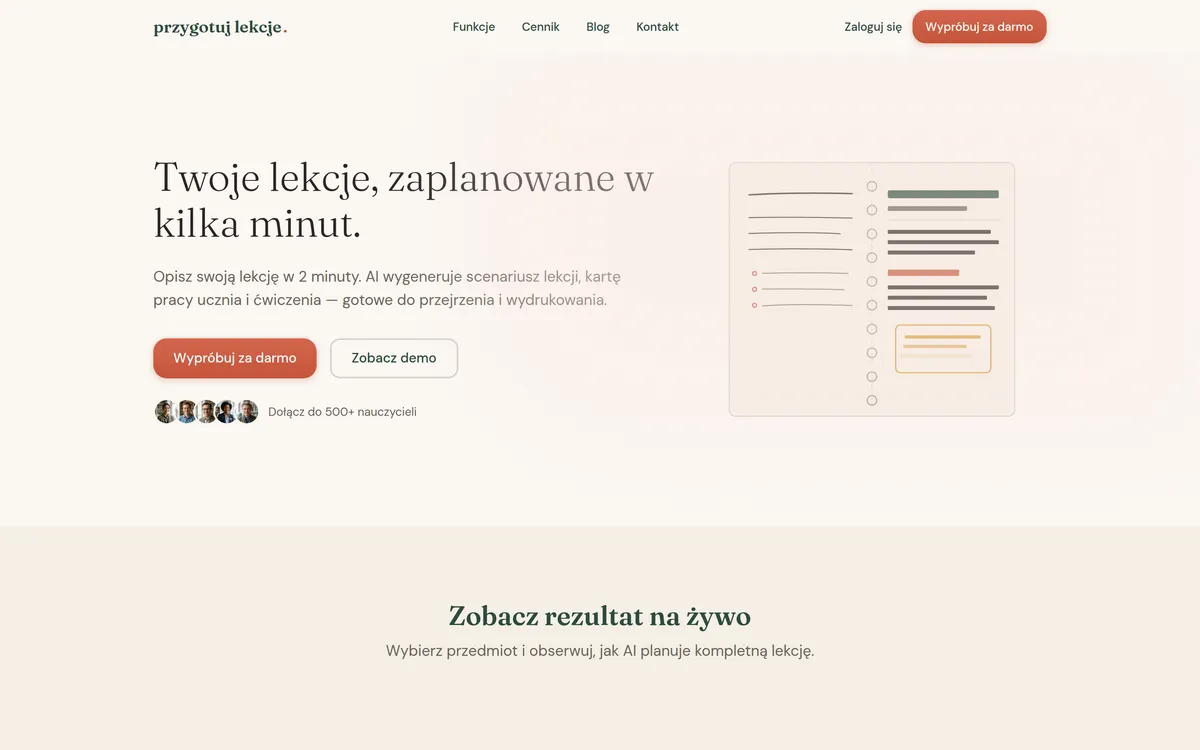 Przygotuj Lekcje screenshot 1