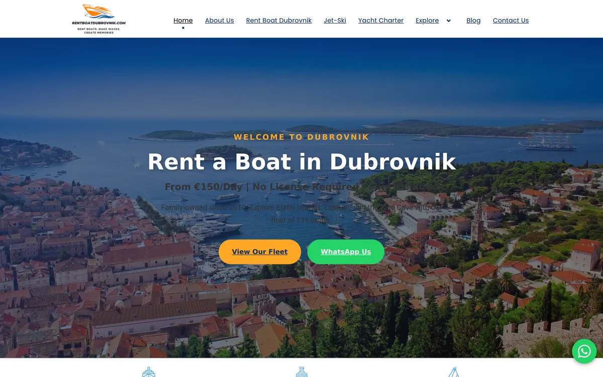 rentboatdubrovnik.com screenshot 1