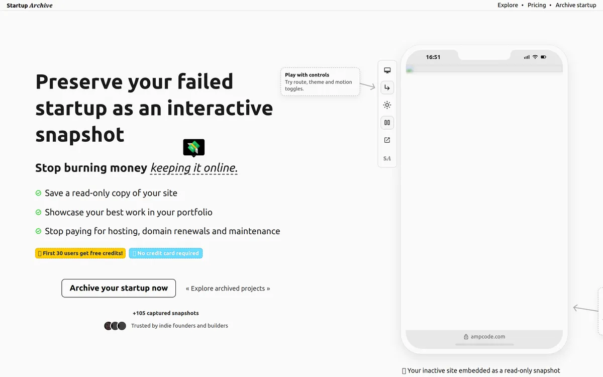 Startup Archive screenshot 1