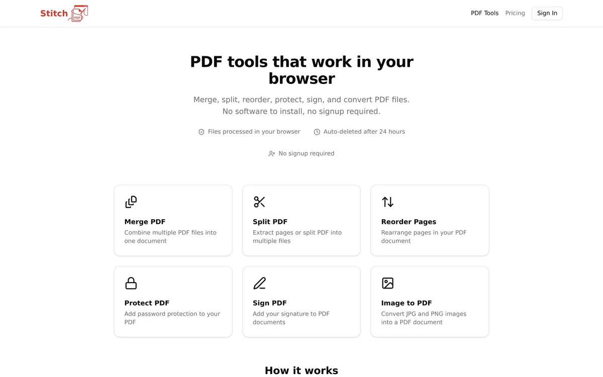StitchPDF screenshot 1