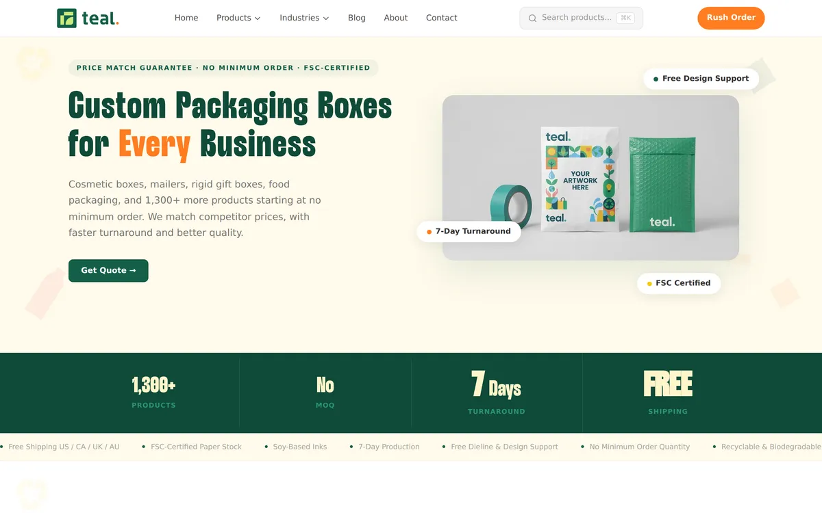 Teal Packaging screenshot 1