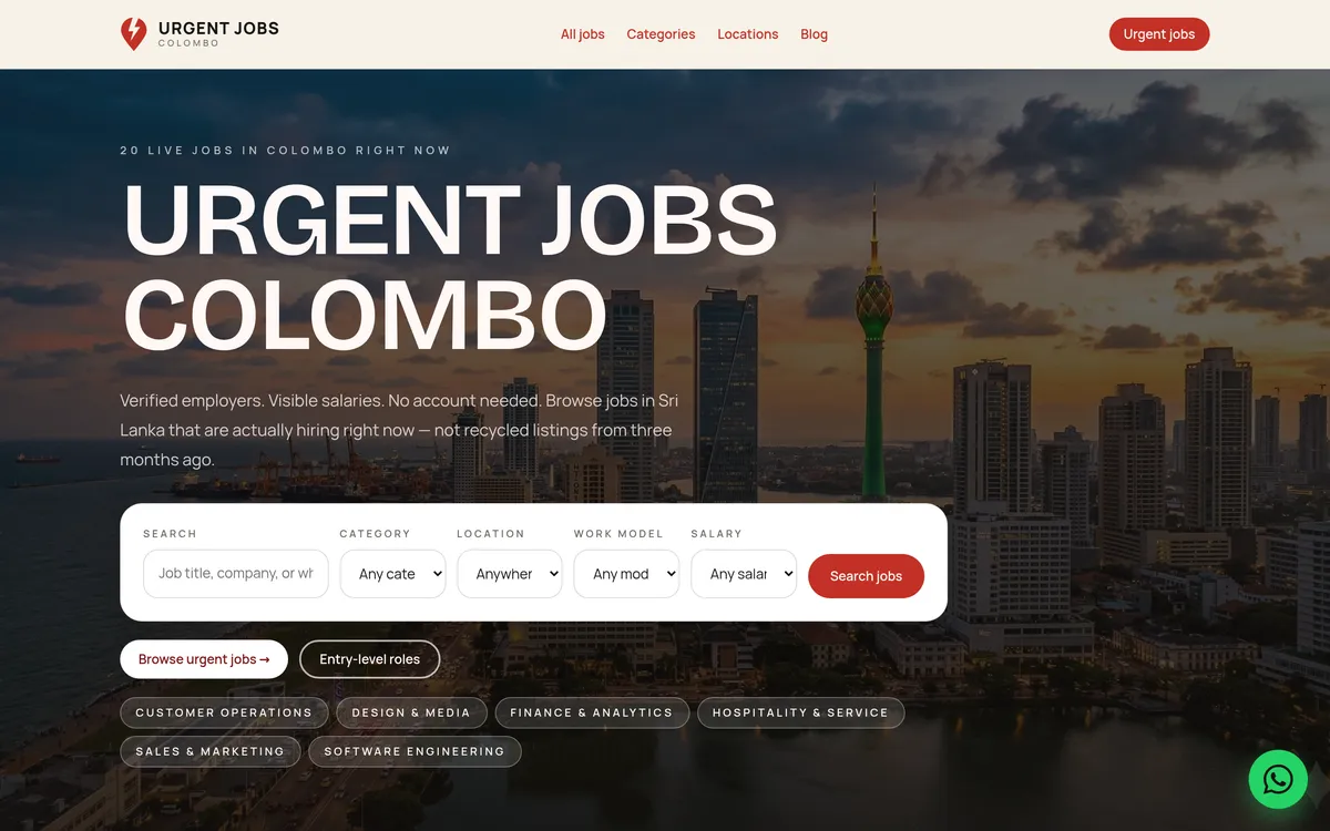 Urgent Jobs Colombo screenshot 1
