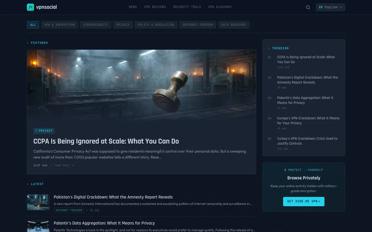 VPNSocial - Privacy Toolkit screenshot 1