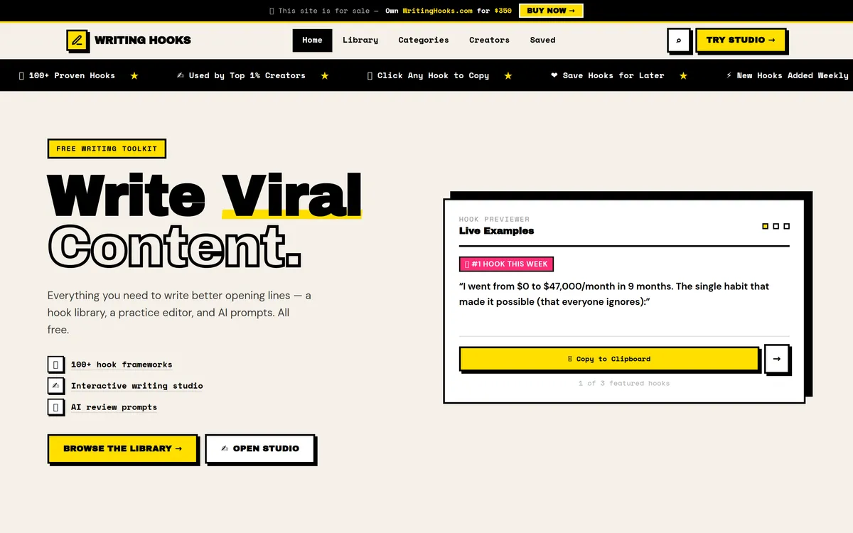 Writing Hooks screenshot 1