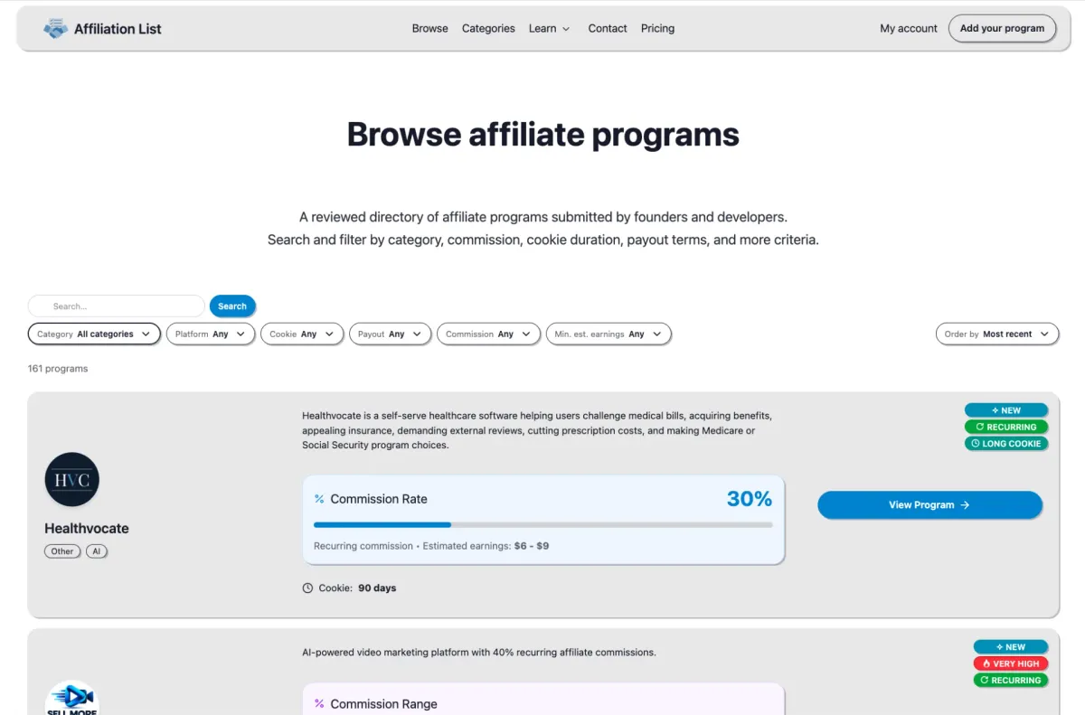 AffiliationList screenshot 3