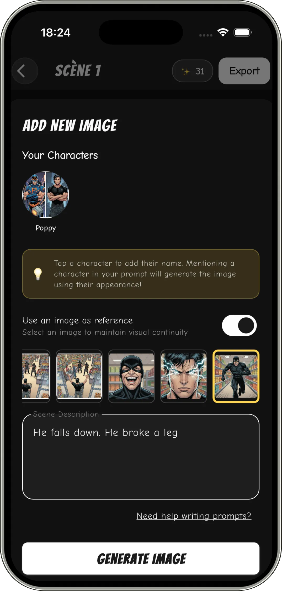 AI comic maker screenshot 2