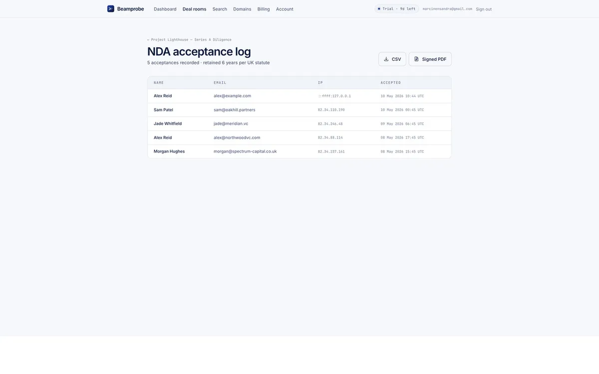 Beamprobe screenshot 4