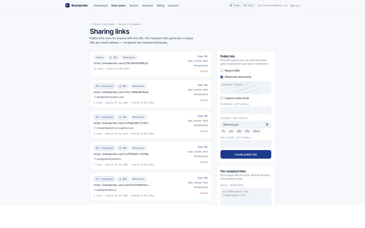 Beamprobe screenshot 3
