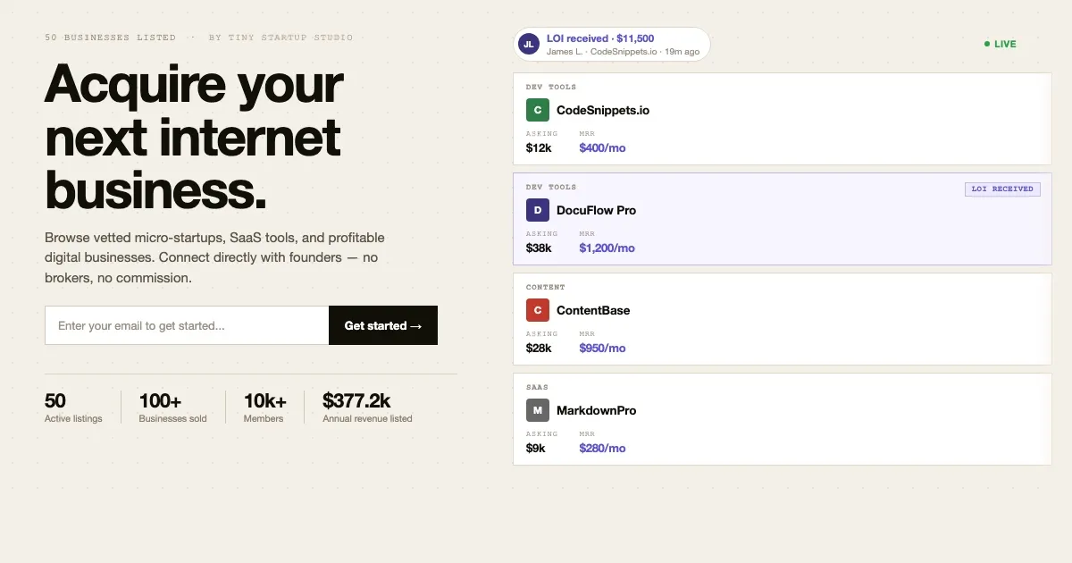Buy Sell Startups screenshot 1