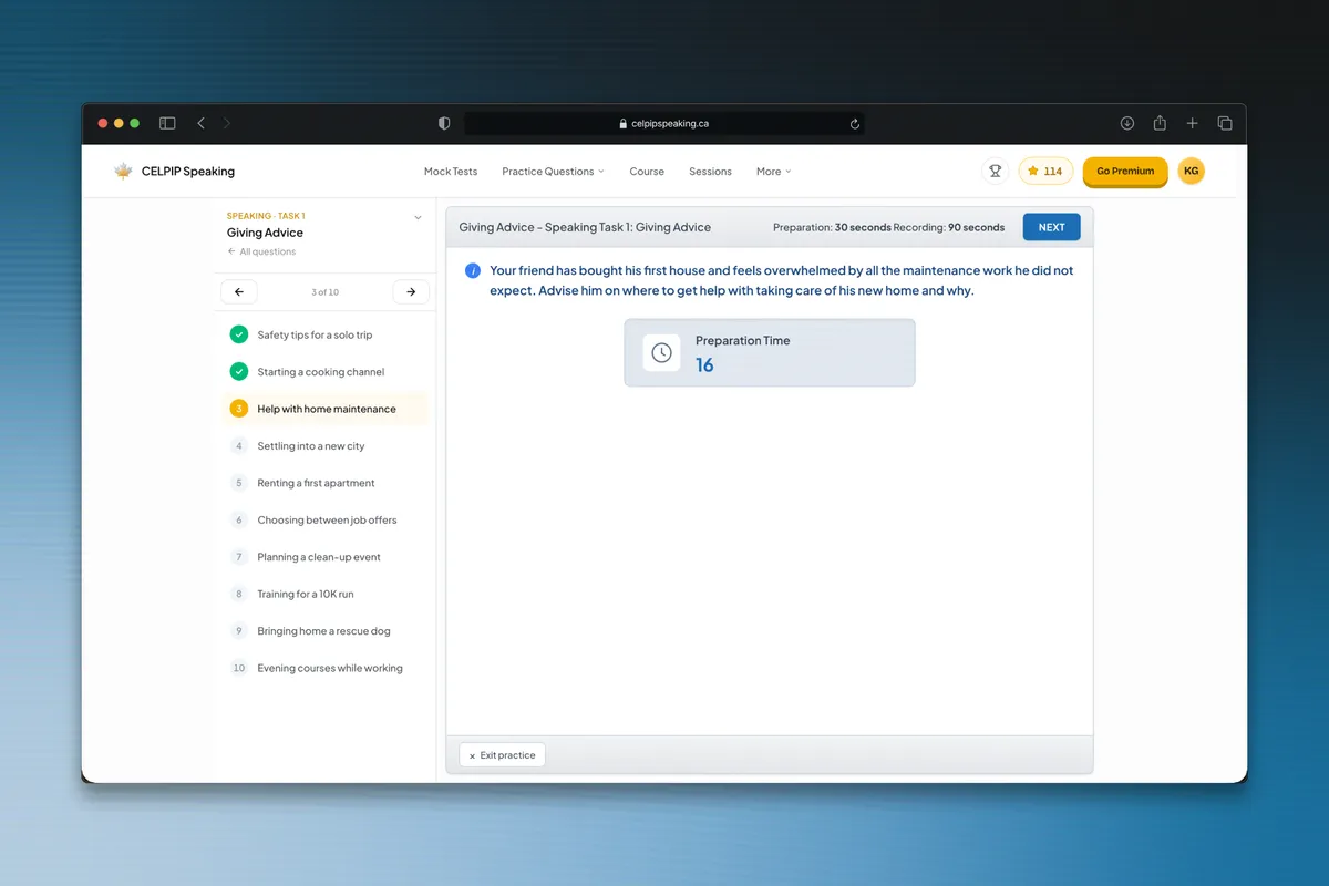 CELPIP Speaking Practice screenshot 2