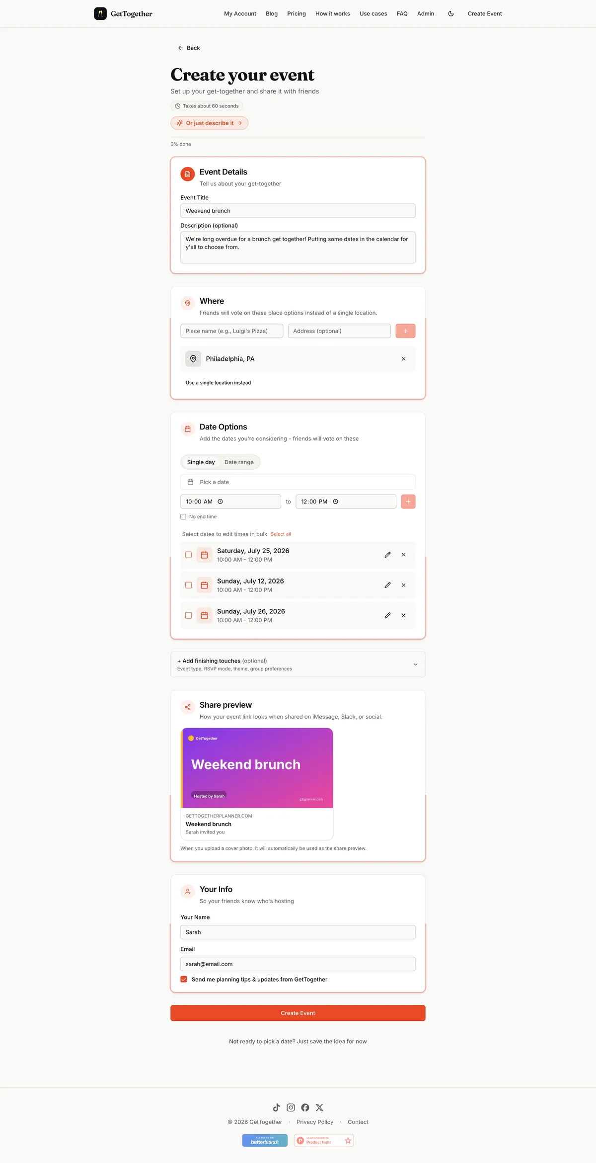 GetTogether Planner screenshot 3