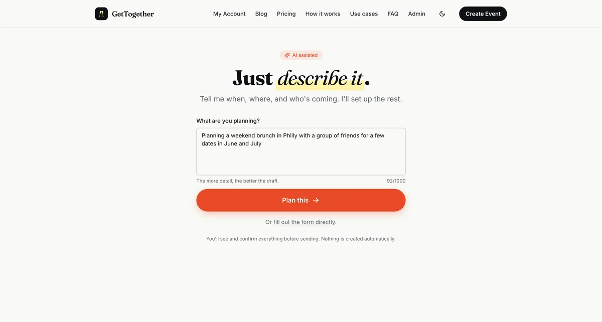 GetTogether Planner screenshot 2