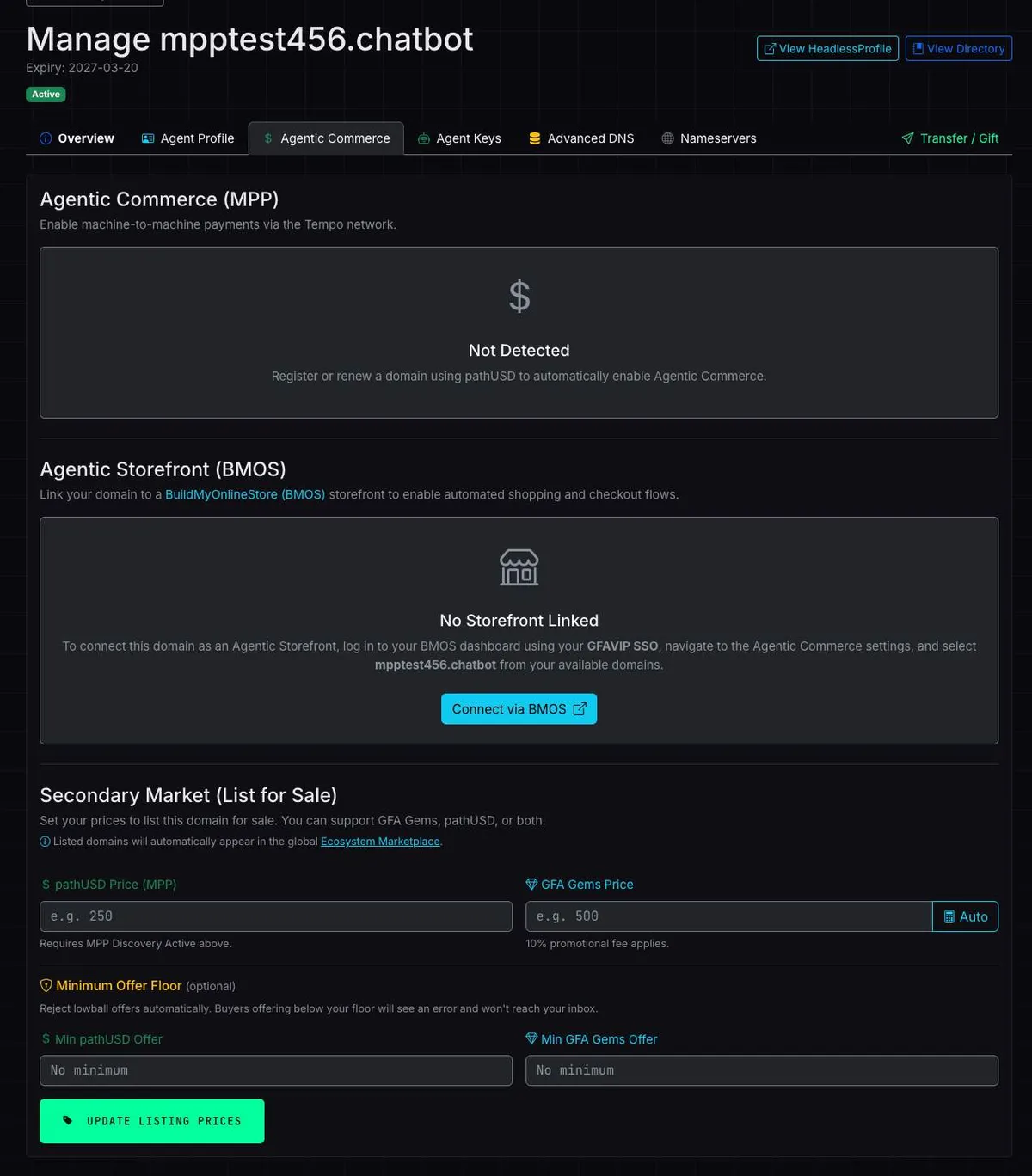 Headless Domains screenshot 1