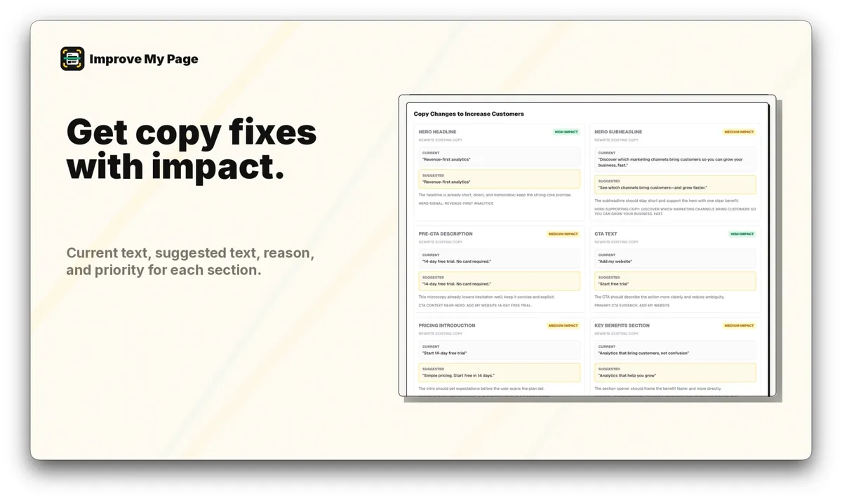 Improve my Page screenshot 4