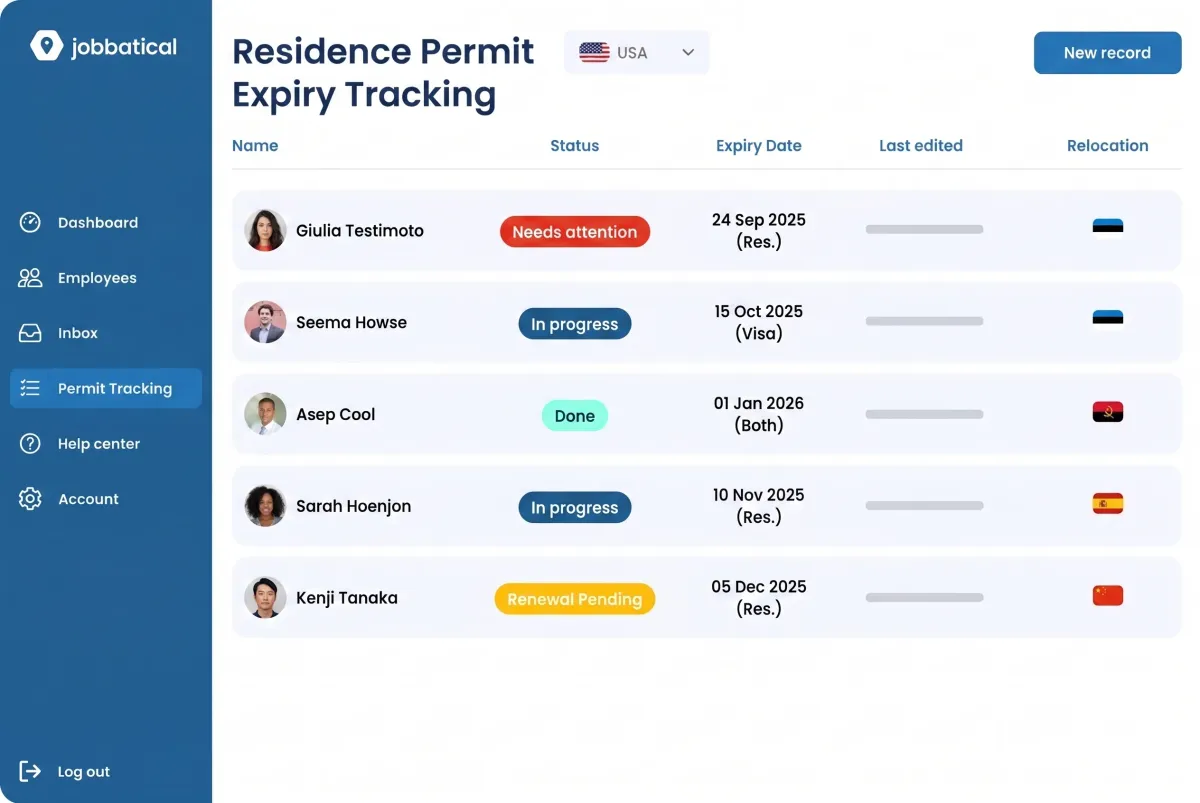 Jobbatical Immigration, Relocation and Case management CRM Platform screenshot 2
