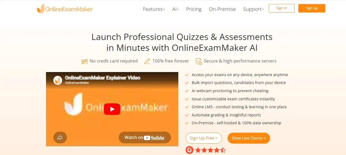 Online Exam Maker screenshot 1