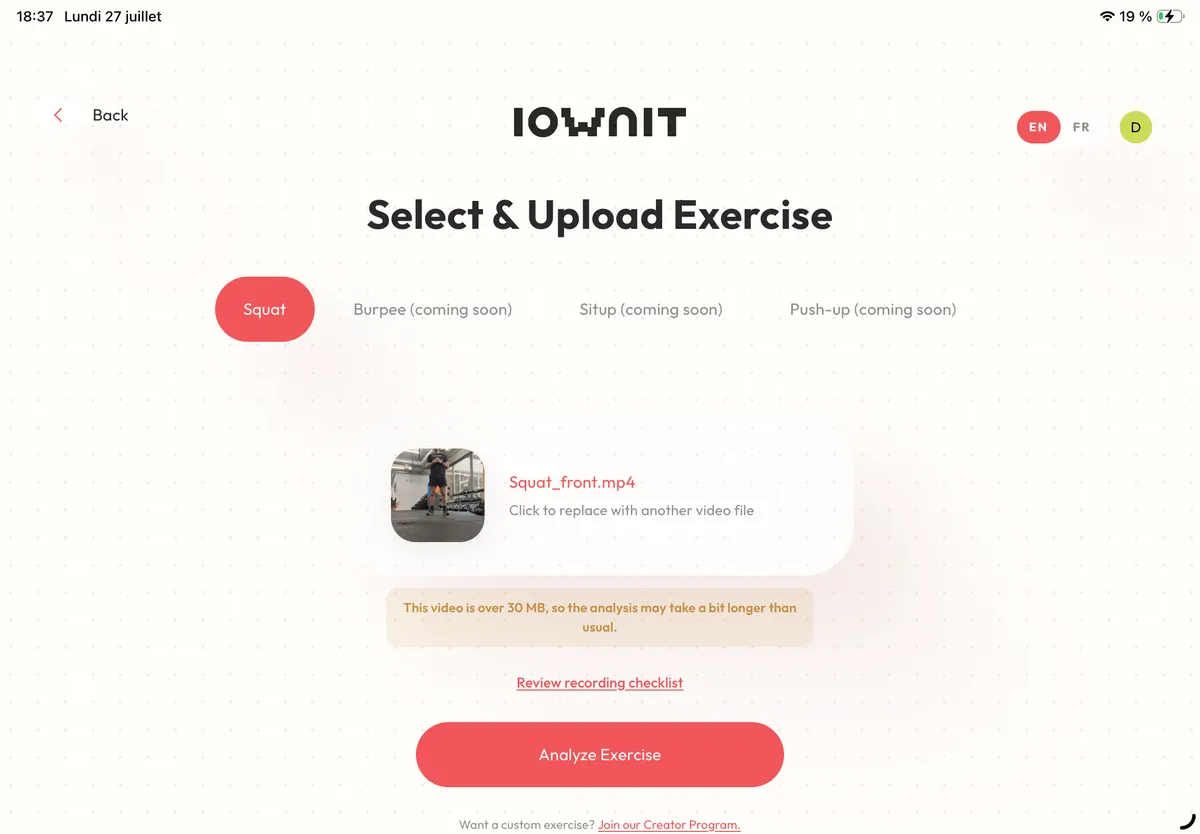 OwnMotion screenshot 2