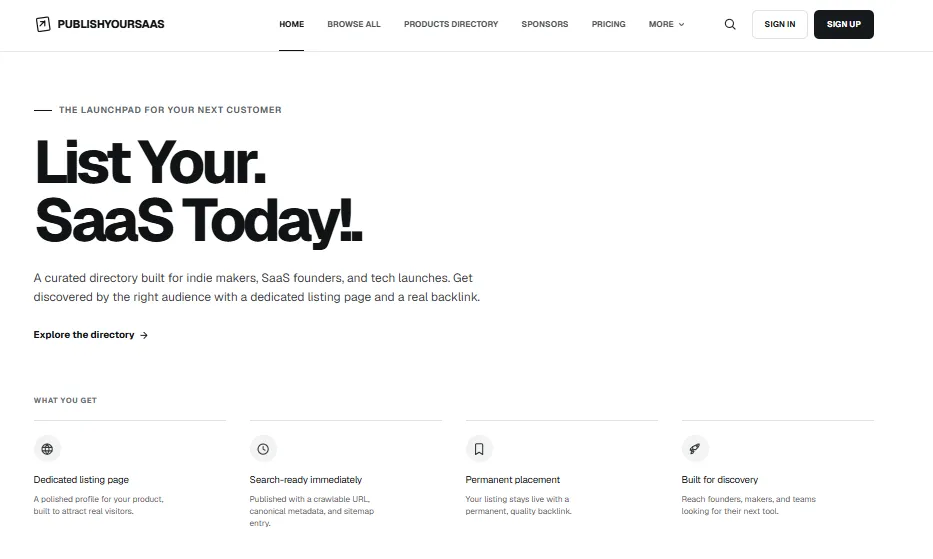 PublishYourSaaS screenshot 1