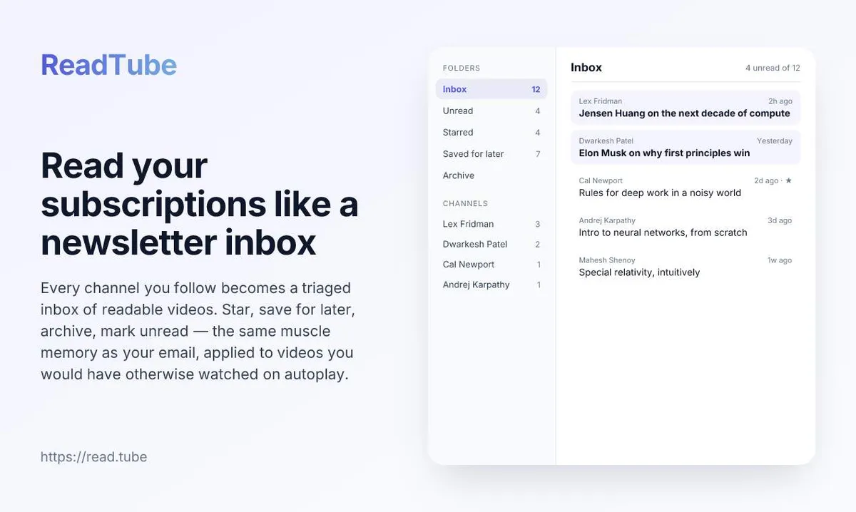 ReadTube screenshot 2