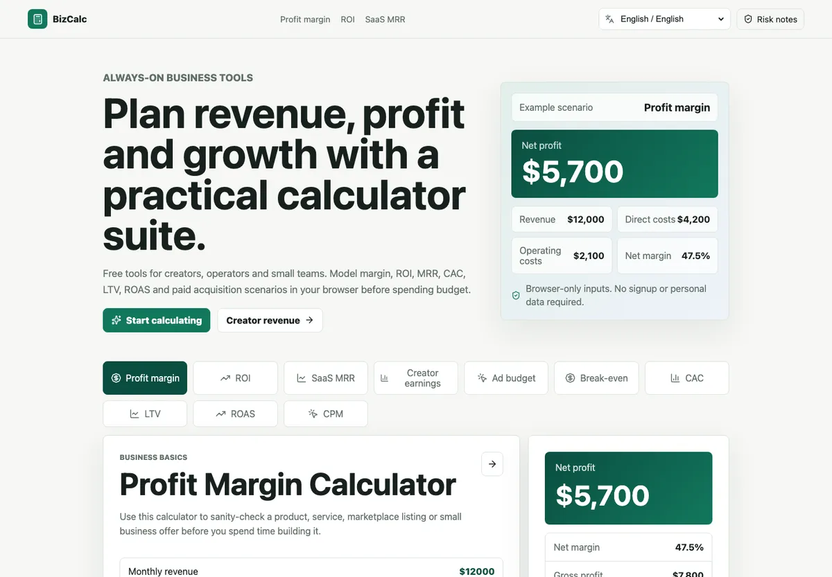 Revenue Calculators screenshot 1