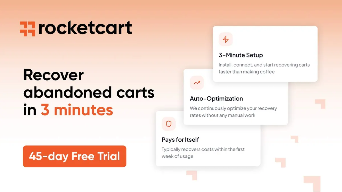 RocketCart - Abandoned Cart Recovery screenshot 1