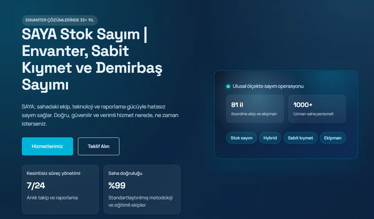 SAYA Stok Sayım | Envanter, Sabit Kıymet ve Demirbaş Sayımı screenshot 1
