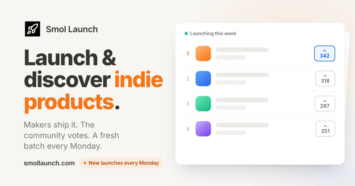Smol Launch | Launch Your Product Weekly screenshot 1