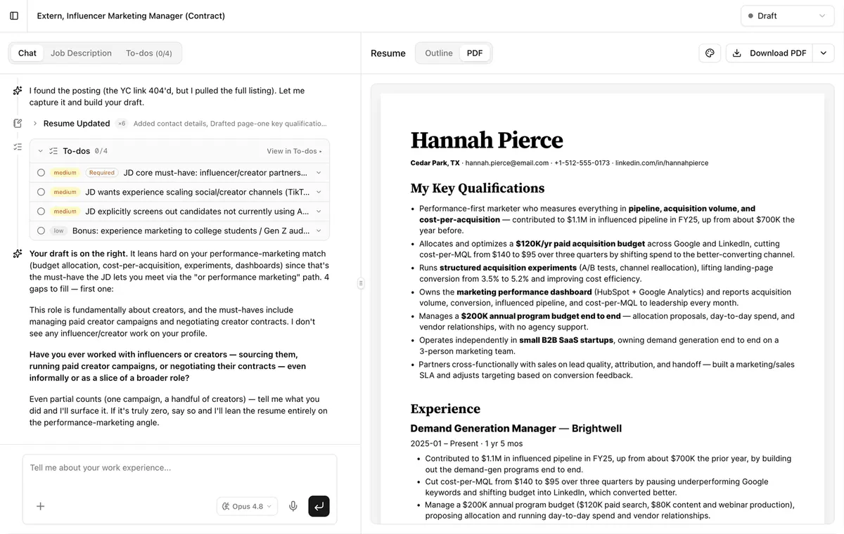 Specific Resume screenshot 2