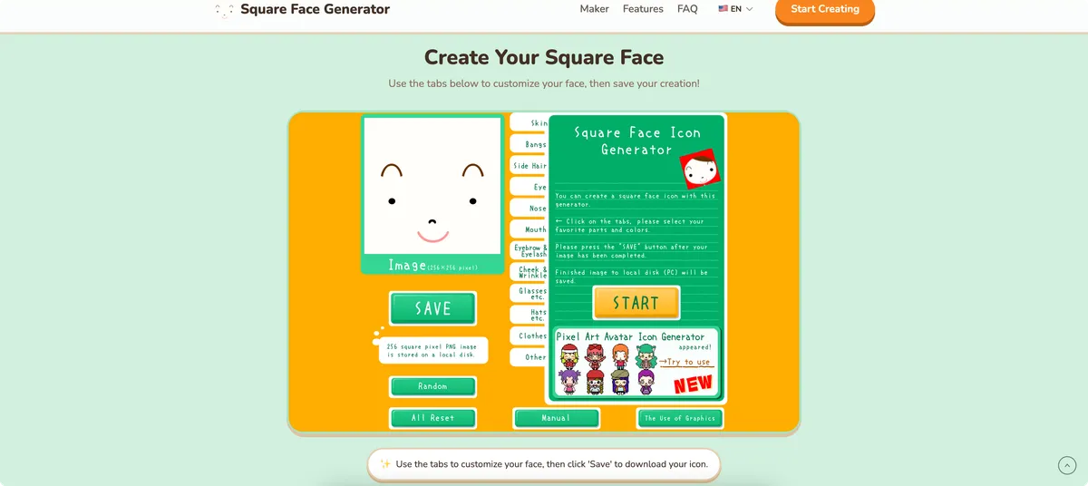 Square Face Generator screenshot 1