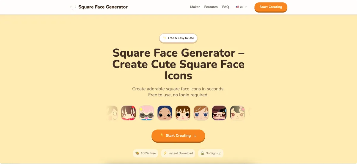 Square Face Generator screenshot 2