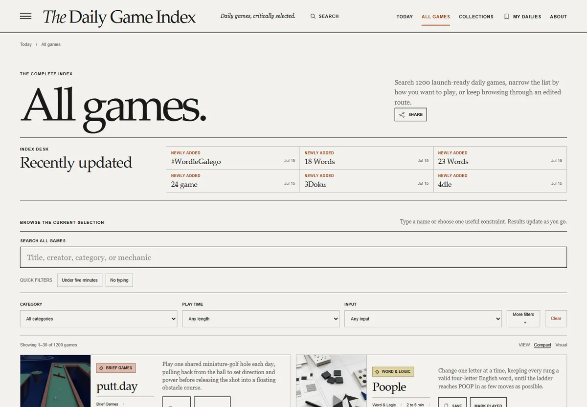 The Daily Game Index screenshot 2