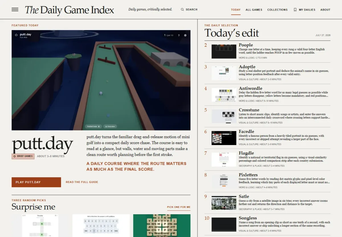 The Daily Game Index screenshot 1