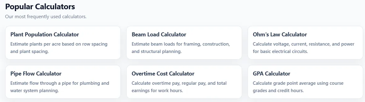 Tiny Calculators screenshot 2