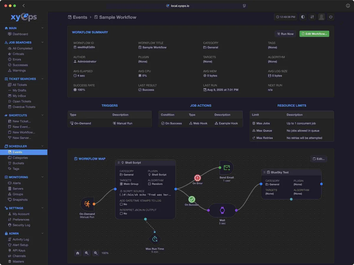 xyOps screenshot 1